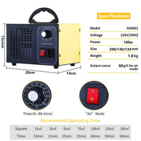 Ozongenerator 120W – Luktborttagare & Luftrenare