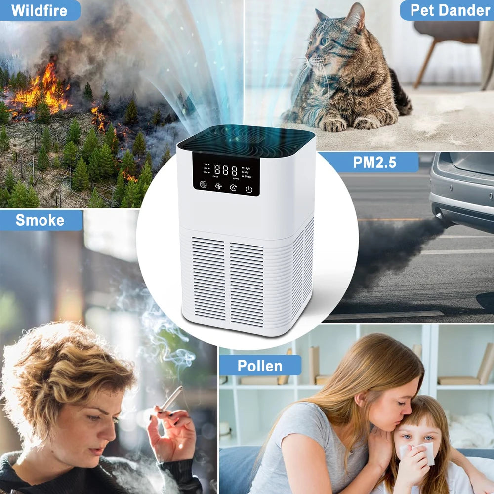 Luftrenare med HEPA-filter – Tyst & Kompakt