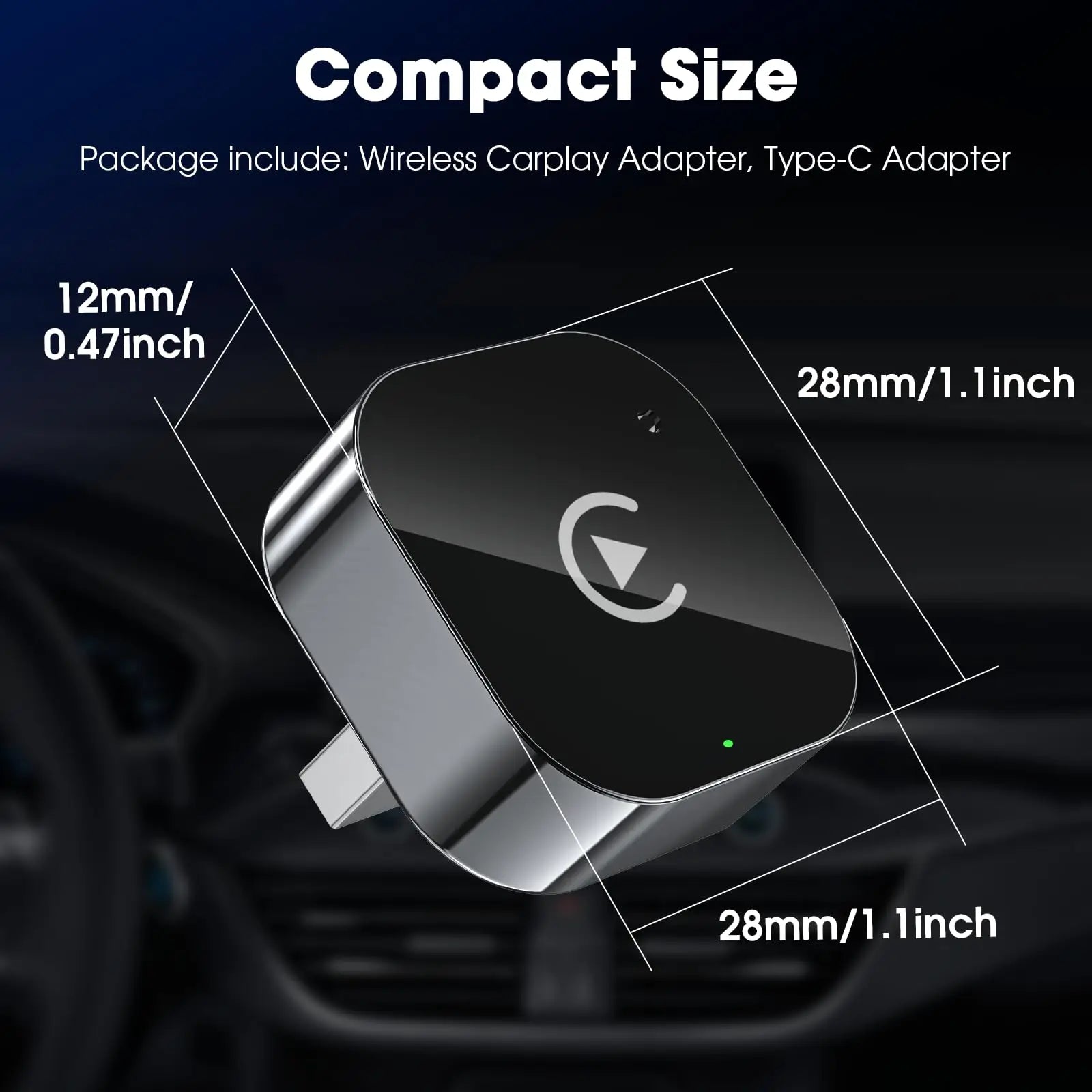 Trådlös CarPlay Adapter – Passar Alla Bilar med CarPlay 2015–2026