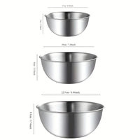 Set med 3 Rostfria Bunkar – Perfekt för Bakning & Matlagning - metal bunkar