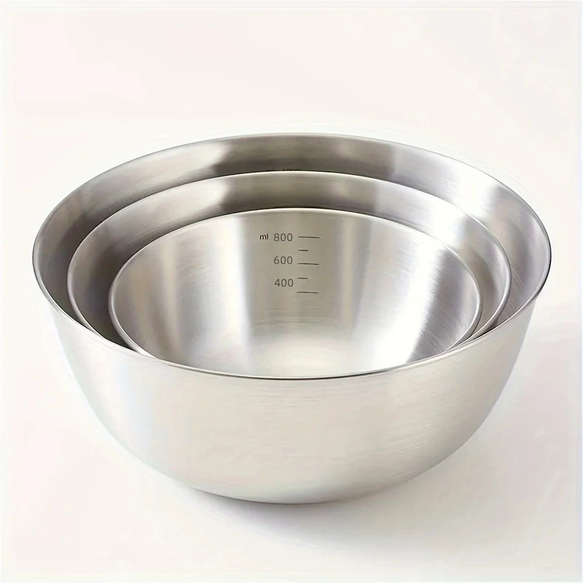 Set med 3 Rostfria Bunkar – Perfekt för Bakning & Matlagning - metal bunkar