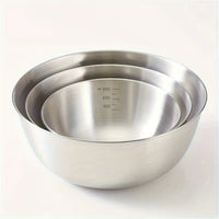Set med 3 Rostfria Bunkar – Perfekt för Bakning & Matlagning - metal bunkar