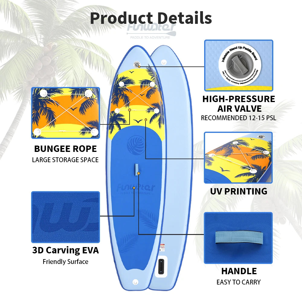 Uppblåsbar SUP-bräda – Stand Up Paddleboard Komplett Set